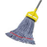 Rubbermaid Commercial, Web Foot®, Blend Looped-End Wet Mop Head with 5" Headband, 20 oz, Blue