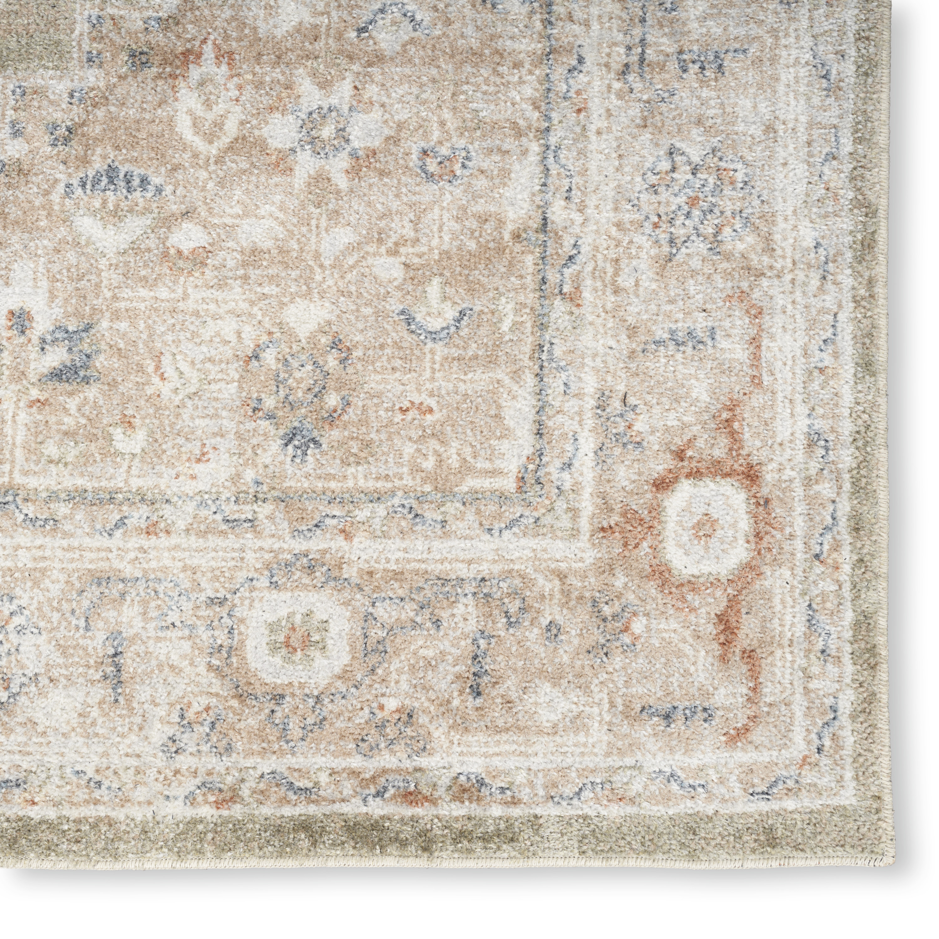 Nourison Astra Machine Washable 6'7" x 9' Sage Multi Vintage Indoor Rug
