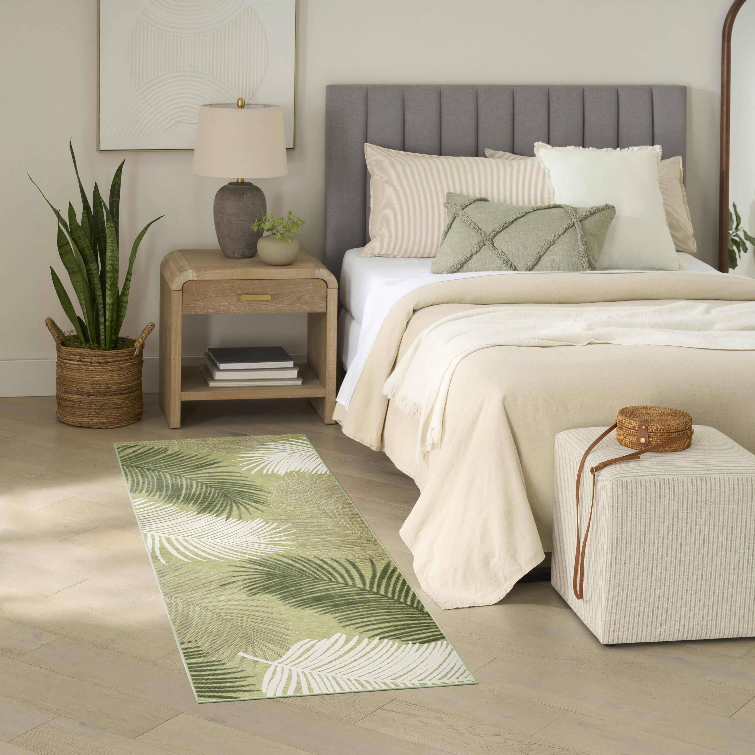 Nourison Suncoast 2' x 6' Green Tropical Rug