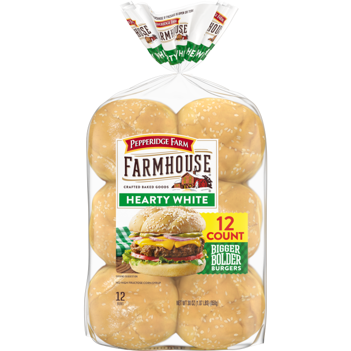 Hearty White Hamburger Buns
