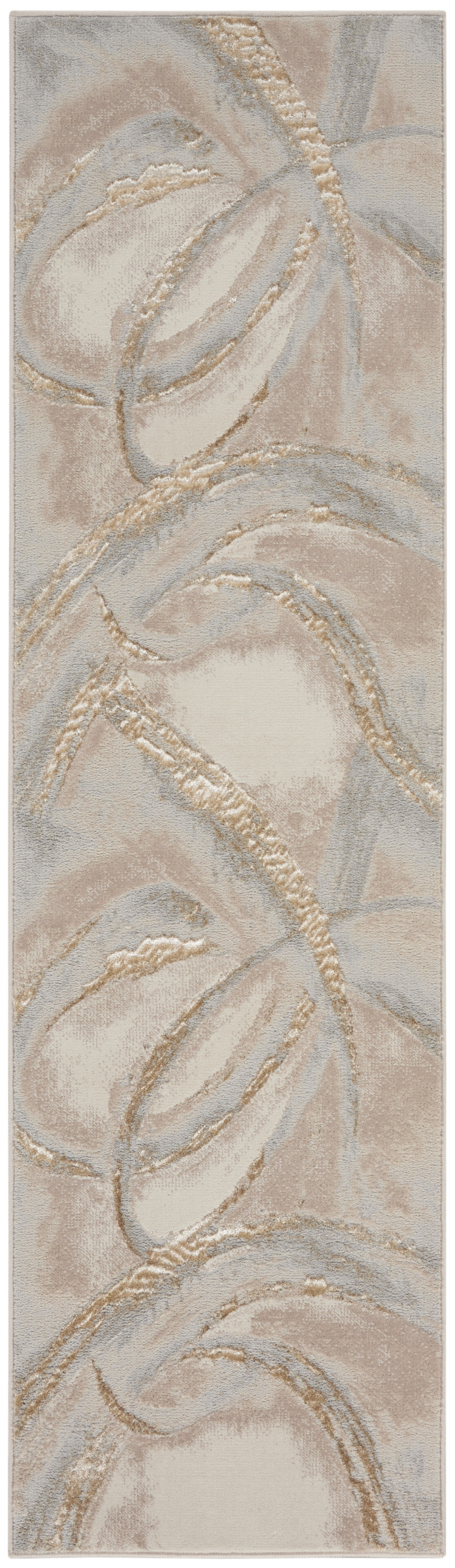 Nourison Splash 2'2" x 10' Beige Grey Modern Indoor Rug