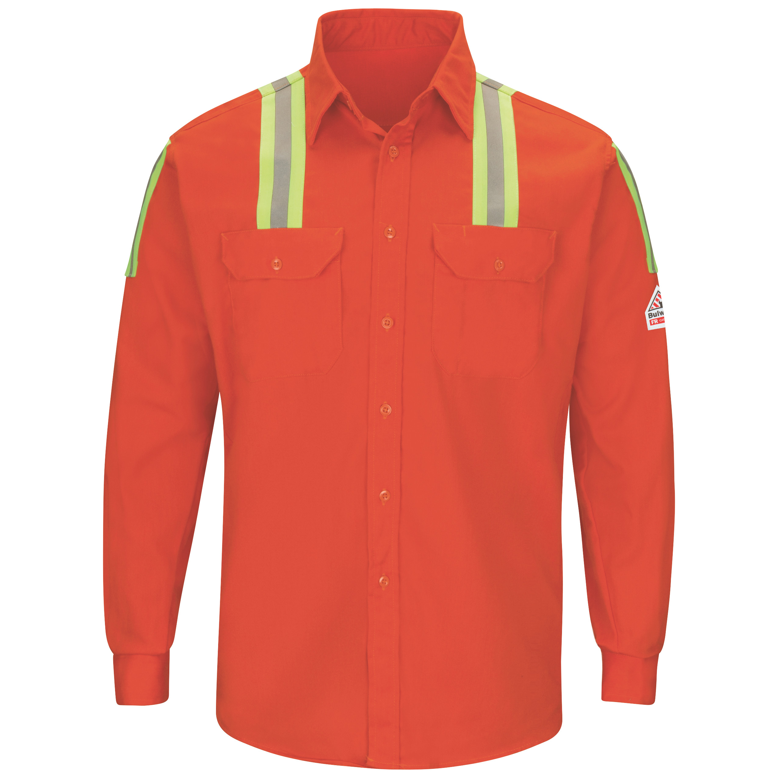 Men‘s Midweight FR Enhanced Visibility Uniform Shirt with Silver/Yellow Striping-Bulwark