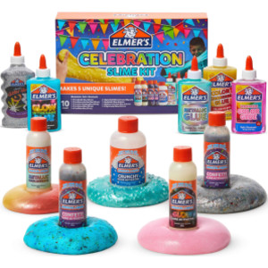 Celebration Slime Kit, Assorted Glues & Magical Liquid Activators, 10 Piece Set