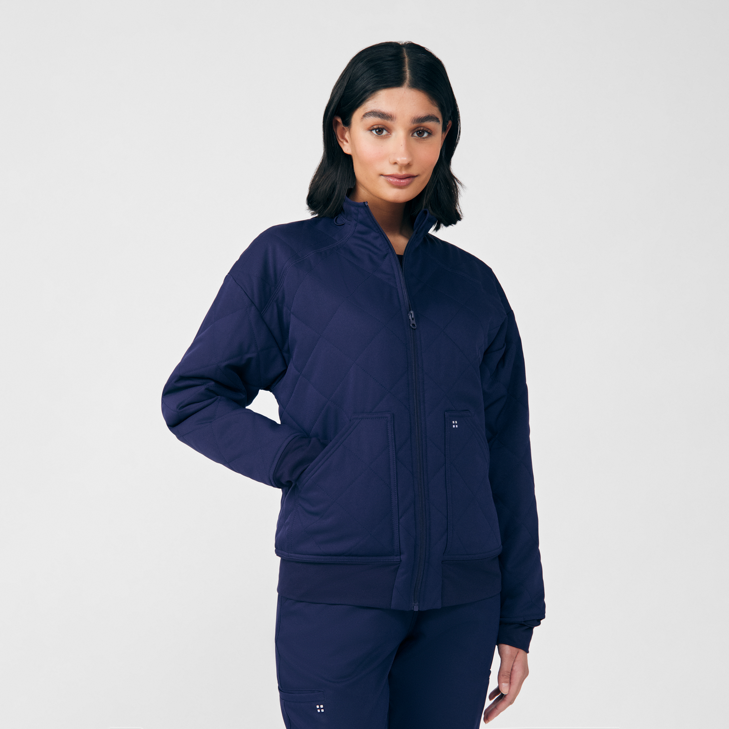 White Cross VIBE WJ710 Women‘s 3-Pocket Fade Resistant Zipper Front Scrub Jacket with Convenient Watch Vent on Left Sleeve-White Cross
