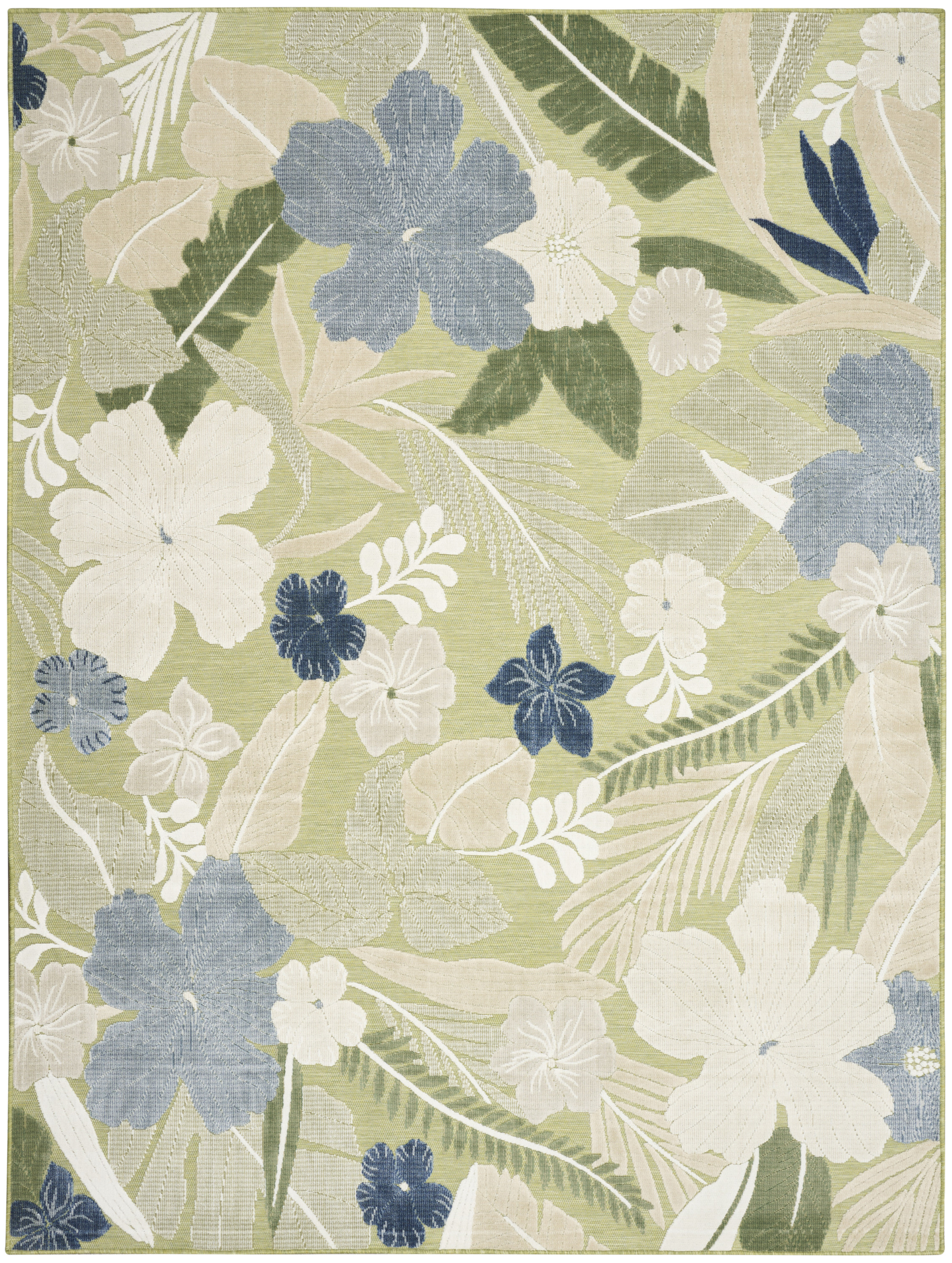 Nourison Suncoast 7'10" x 9'10" Green Blue Tropical Rug