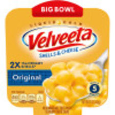Velveeta Shells & Cheese Original Shell Pasta Cheese Sauce & 2X the Creamy Shells Big Bowl Microwavable, 5 oz Tray