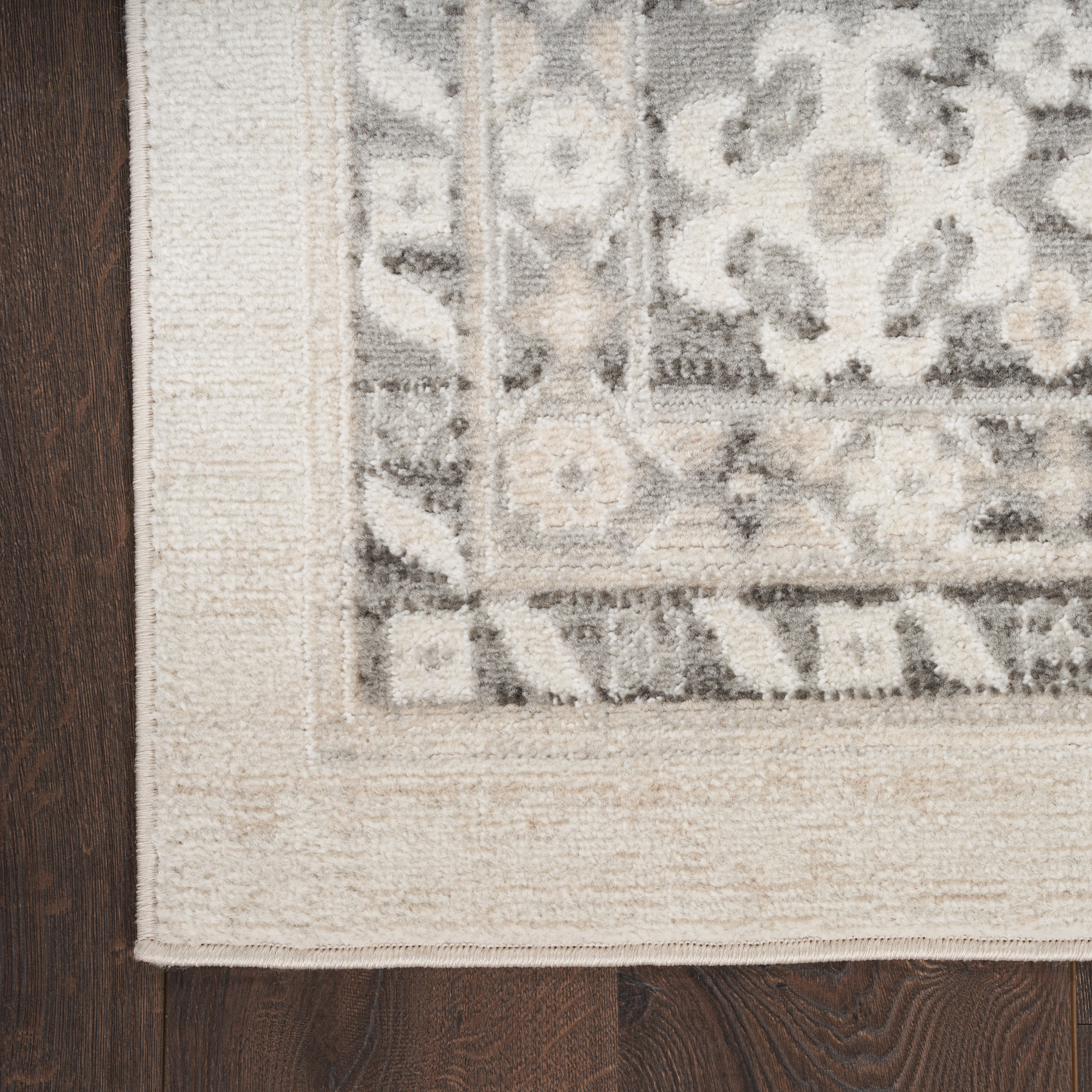 Nourison Serenity Home 9' x 12' Ivory Grey Vintage Indoor Rug