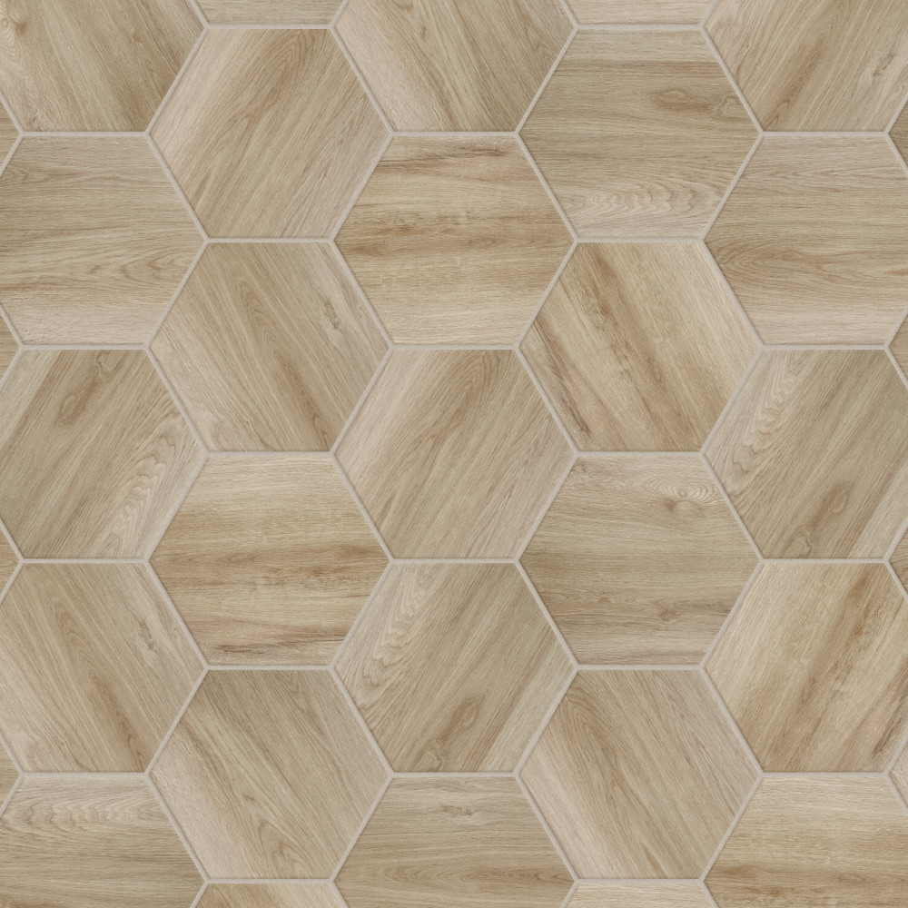 Natura Hex Camel 14.13x16.25 Hexagon Porcelain Floor and Wall Digital Pattern