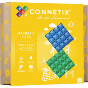Magnetic Tiles Rainbow Blue & Green Base Plate, 2 Pieces