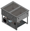 Two-well 120-volt drop-in hot or cold well with auto-drain, thermostatic controls and flat flange