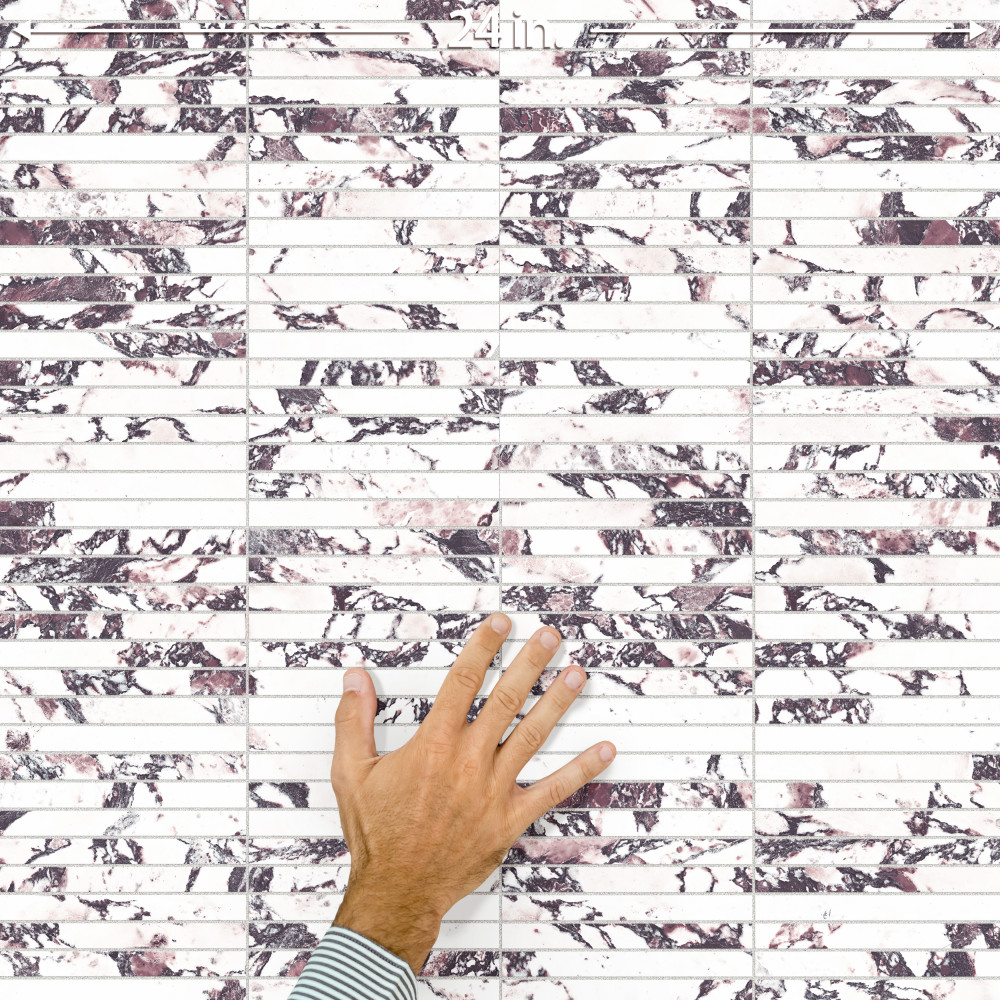 Touche Brick Stacked Rubis 11-3/4 in. x 11-3/4 in. Porcelain Mosaic Tile