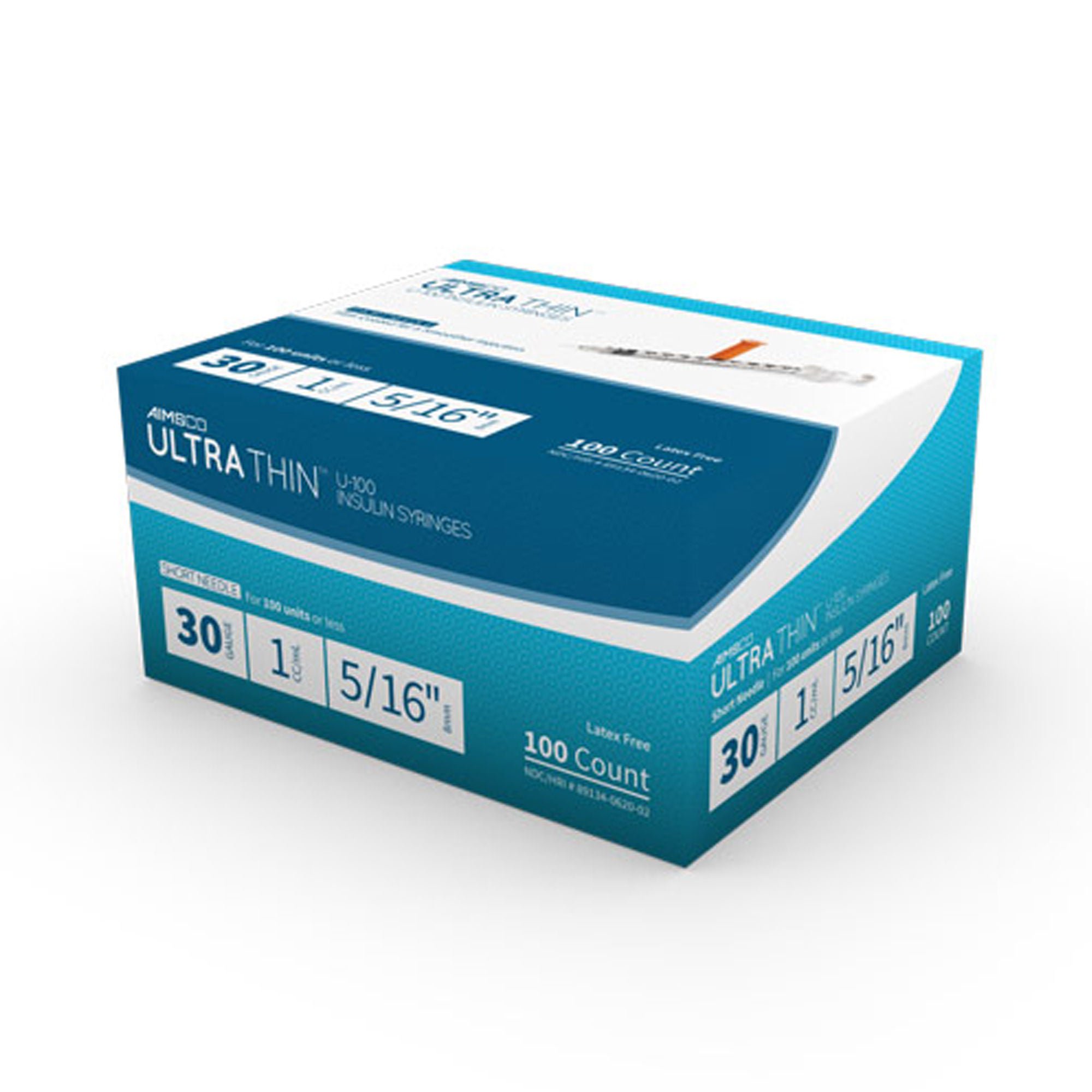 MHC Medical SYRINGE, INSULIN 1CC 30G X 5/16" (100/BX 5/BX)