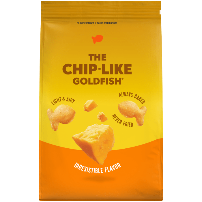 Goldfish® Cheddar Baked Snacks, 4.8 oz, bag - Back Image