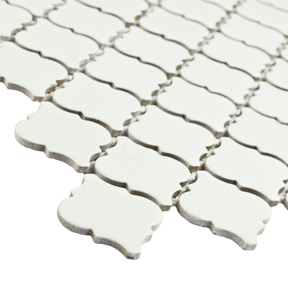 Sample – Hudson Tangier Matte White Porcelain Mosaic Tile