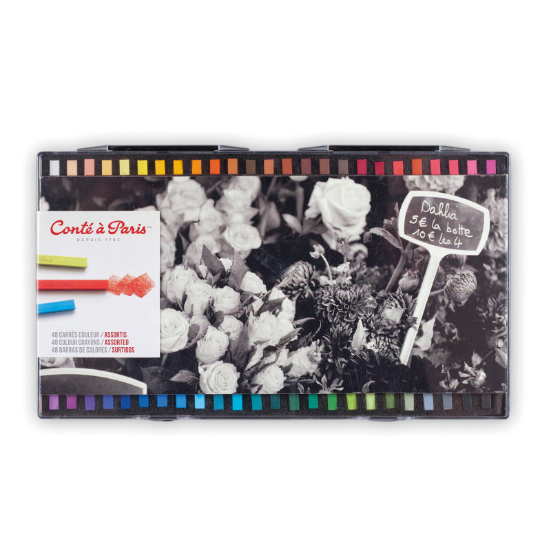 Carrés Couleur Pastel Crayons, Assorted Colors, Set of 48