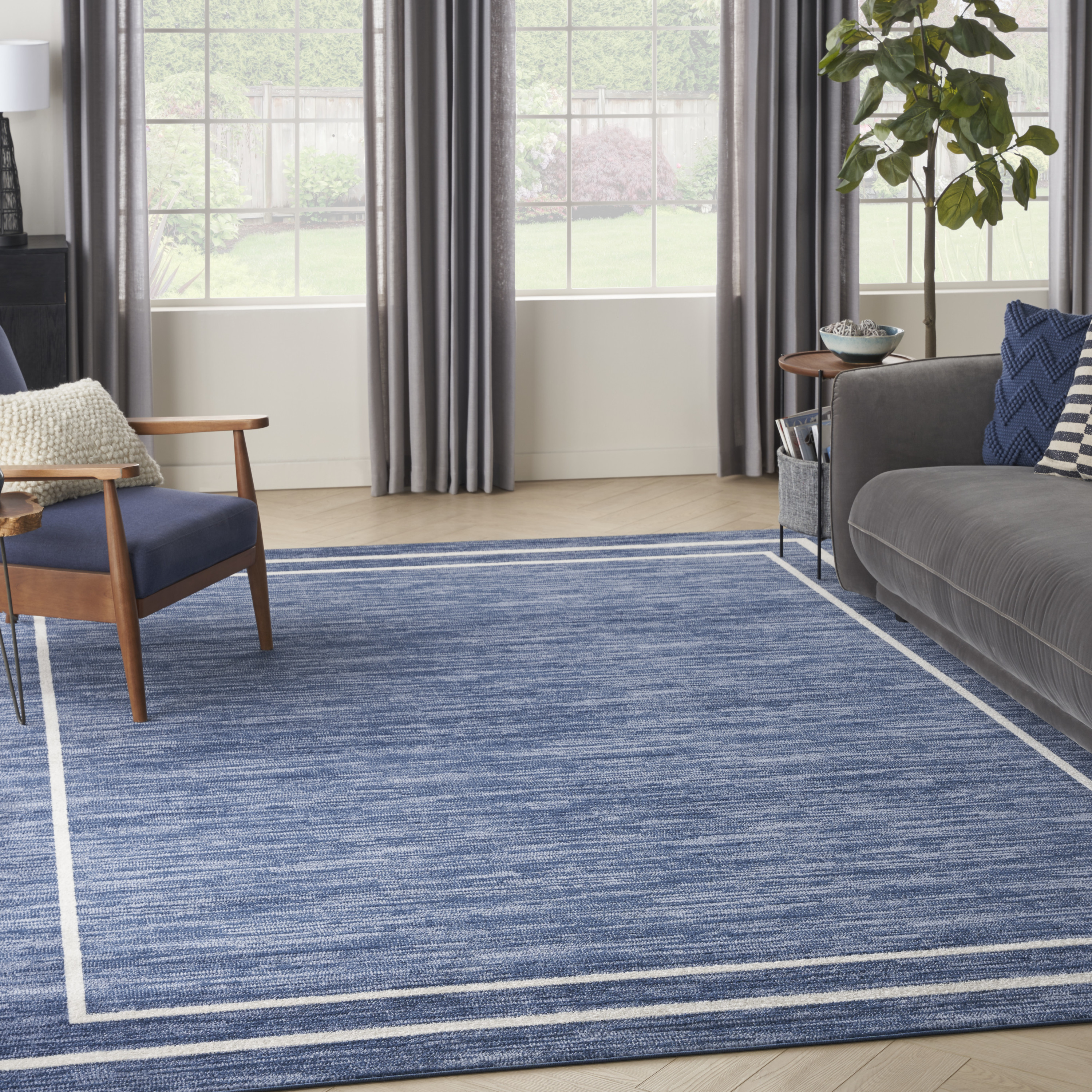 Nourison Nourison Essentials 8' x 10' Navy Ivory Contemporary Rug