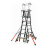 Compact Cage Enclosed Platform Ladder, Fiberglass, Model Adjustable 6-10 ft., Type IAA-375 lbs. Rated