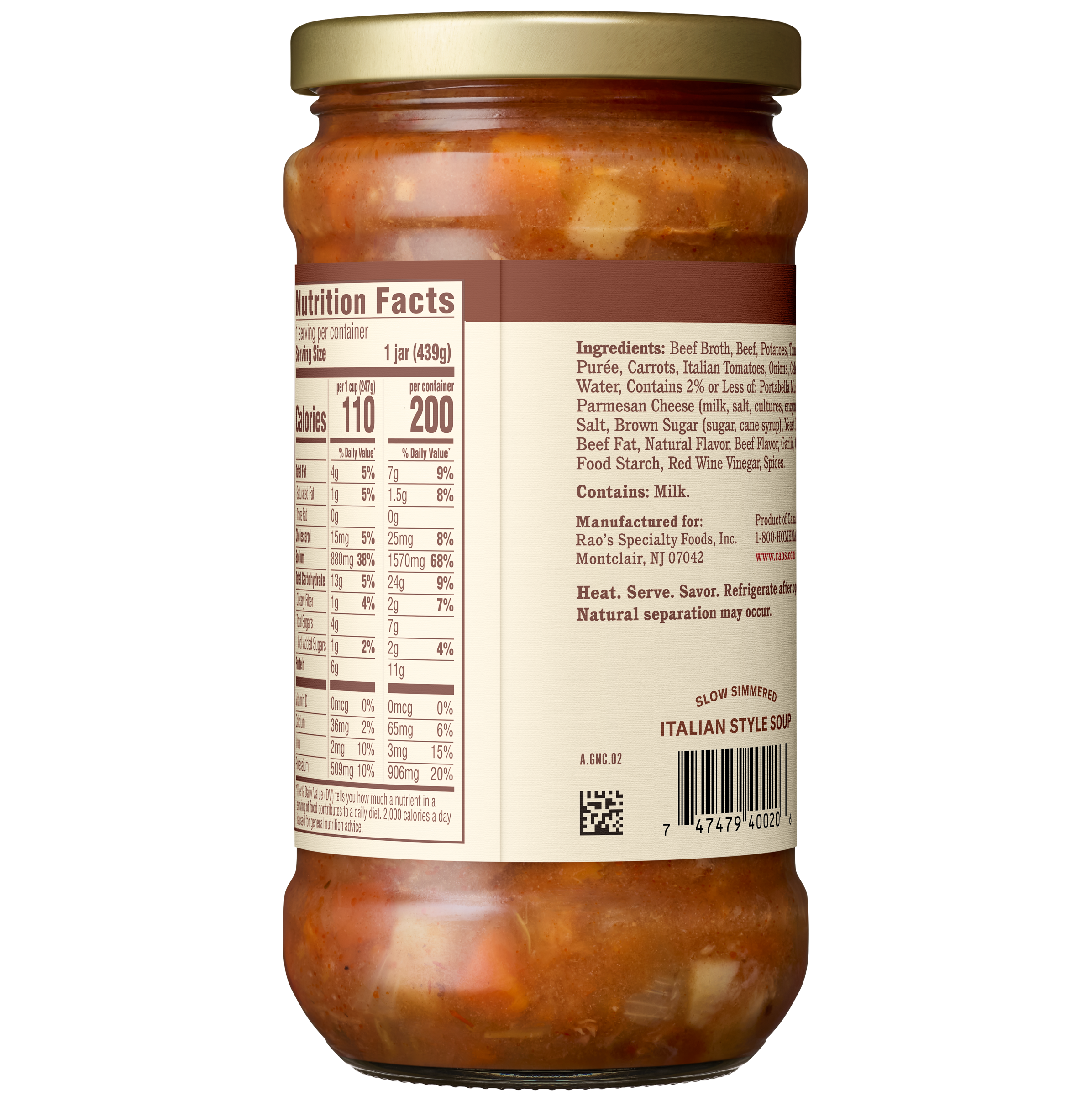 Tuscan Style Beef Stew Soup, 15.5 oz - Back Image