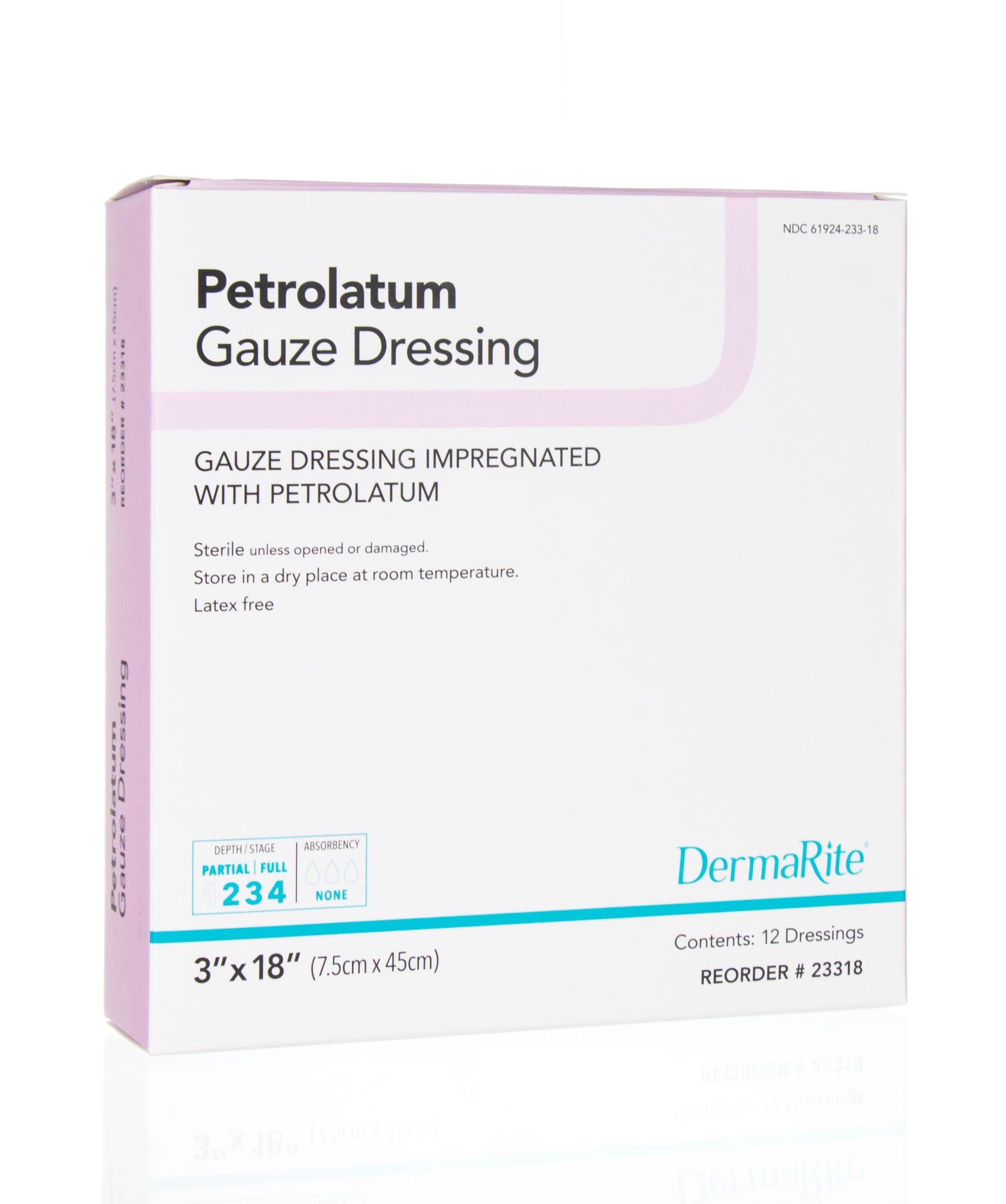 DermaRite® Petrolatum Impregnated Dressing, 3 x 18 Inch