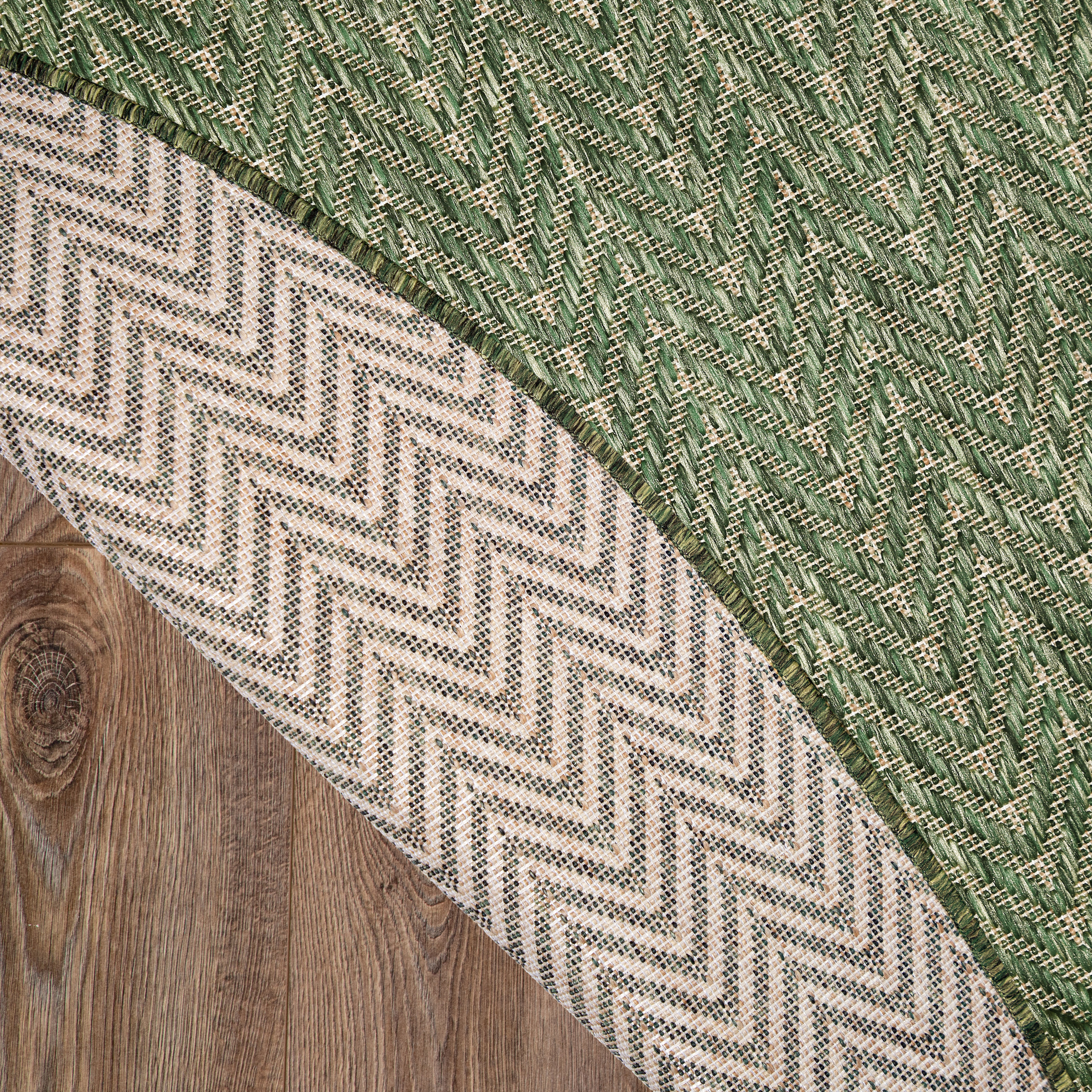 Nourison Horizon Indoor/Outdoor 5' x Round Green Modern Rug