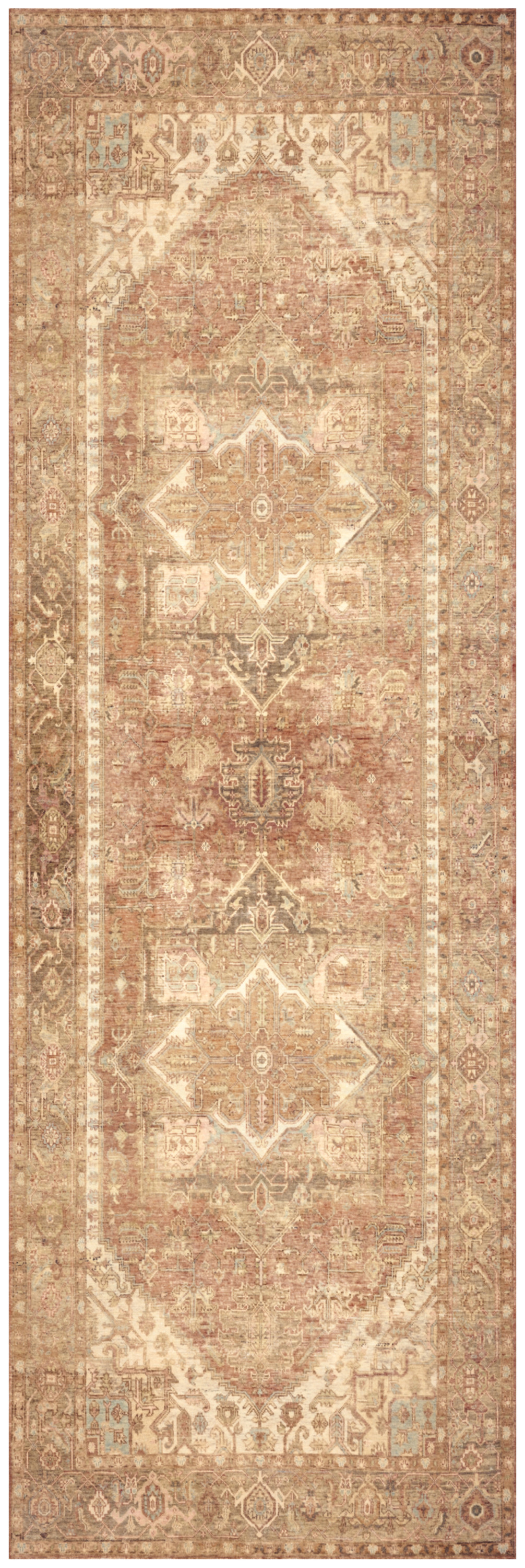 Nourison Vintage Washables 2' x 6' Gold Vintage Indoor Rug