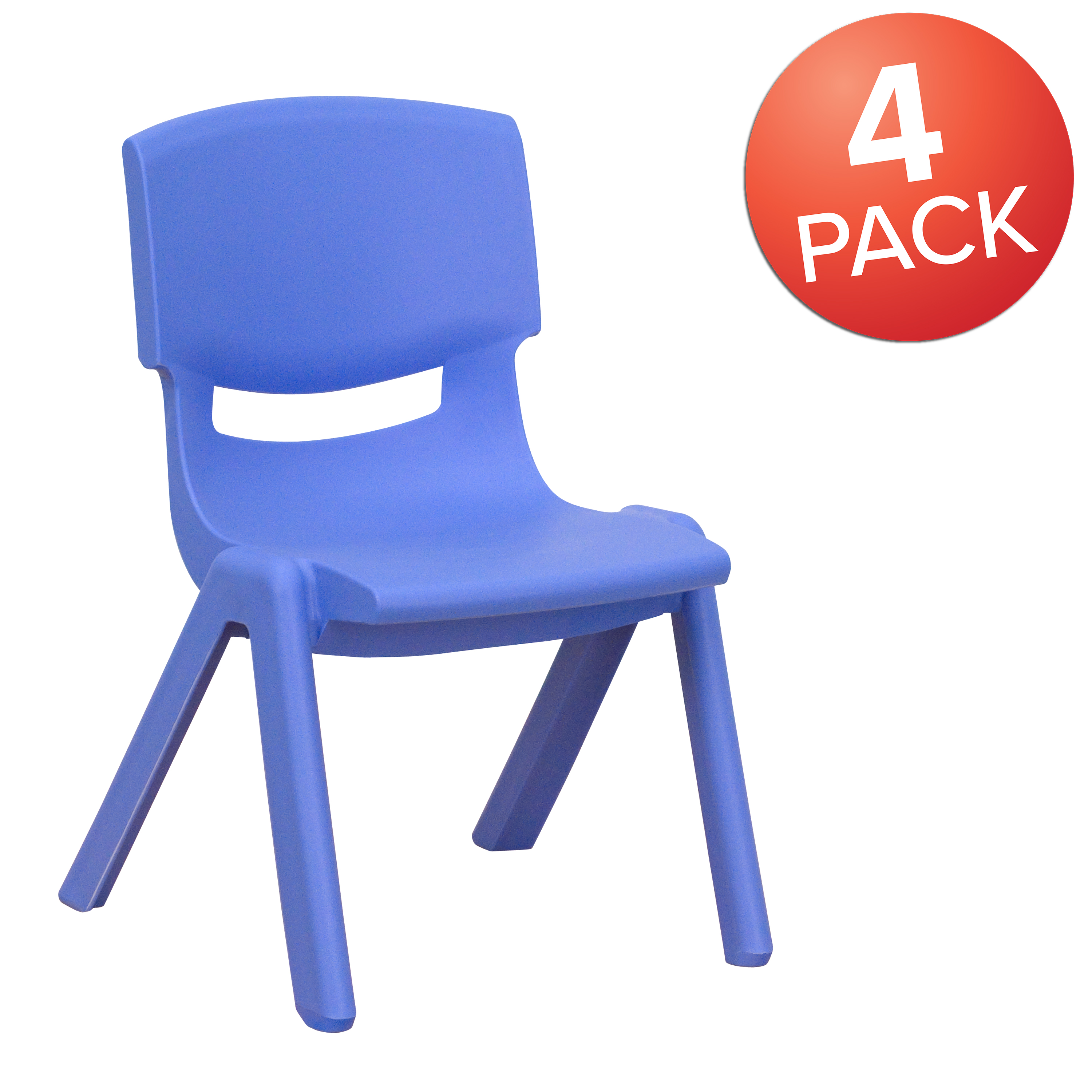 Pack de 4 sillas escolares apilables de plástico azul con asiento de 10,5" H, silla preescolar - Imagen 54 de 58