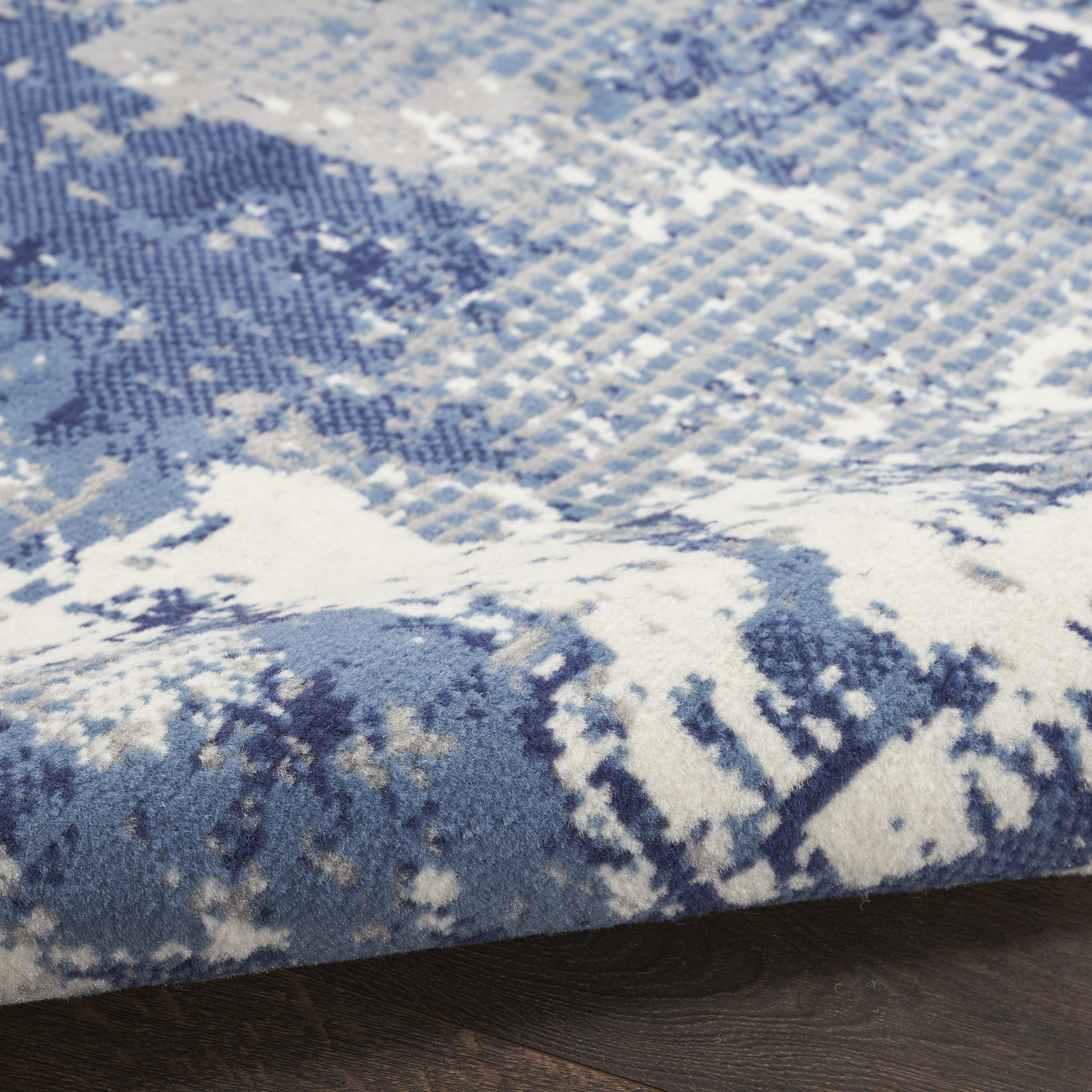Nourison Grafix 2'3" x 10' Navy Blue Modern Indoor Rug