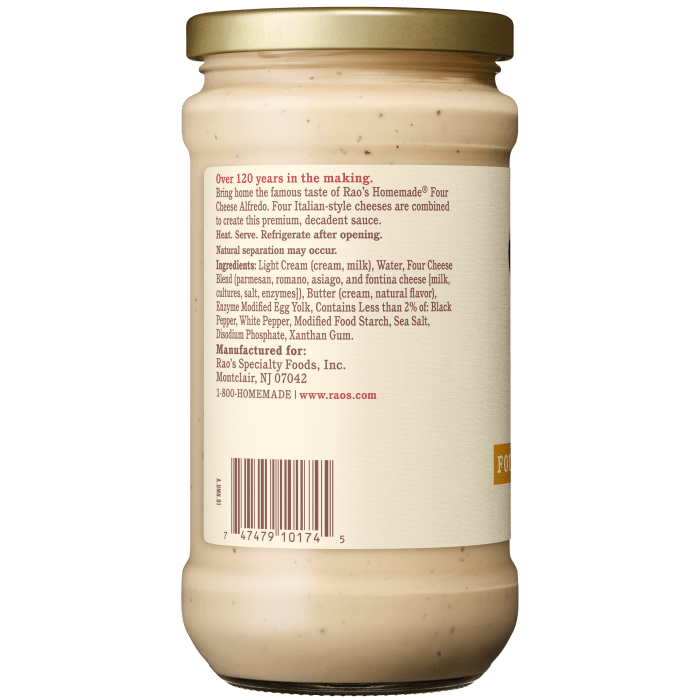 Four Cheese Alfredo Sauce, 15 oz - Left Image