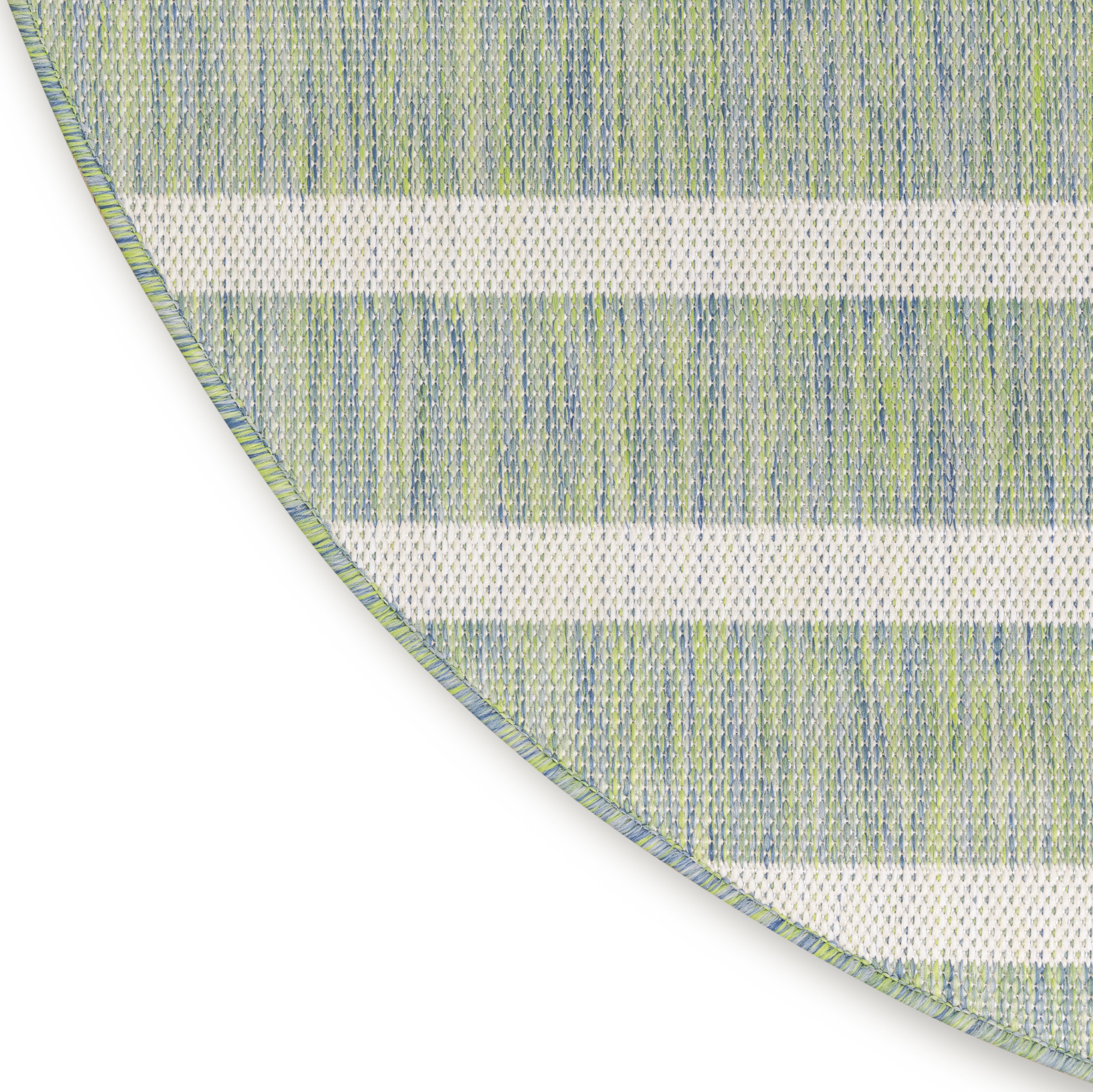 Nourison Positano 8' x Round Blue Green Ivory Modern Rug
