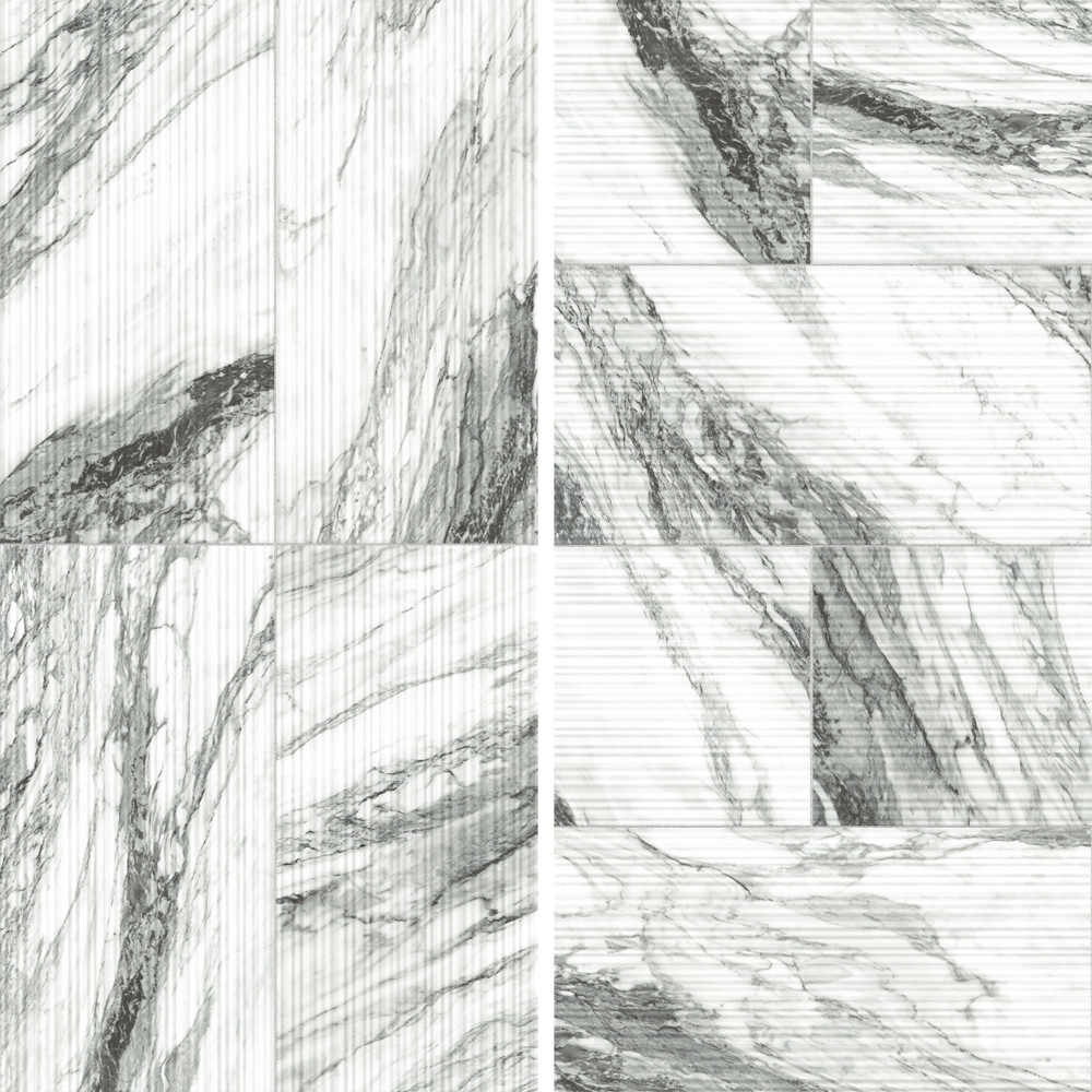 Touche Pleated Deco Zebre 23-1/2 in. x 47-1/8 in. Porcelain Floor and Wall Tile