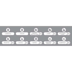 Rubbermaid Commercial, Slim Jim® , White, Receptacle Label Kit