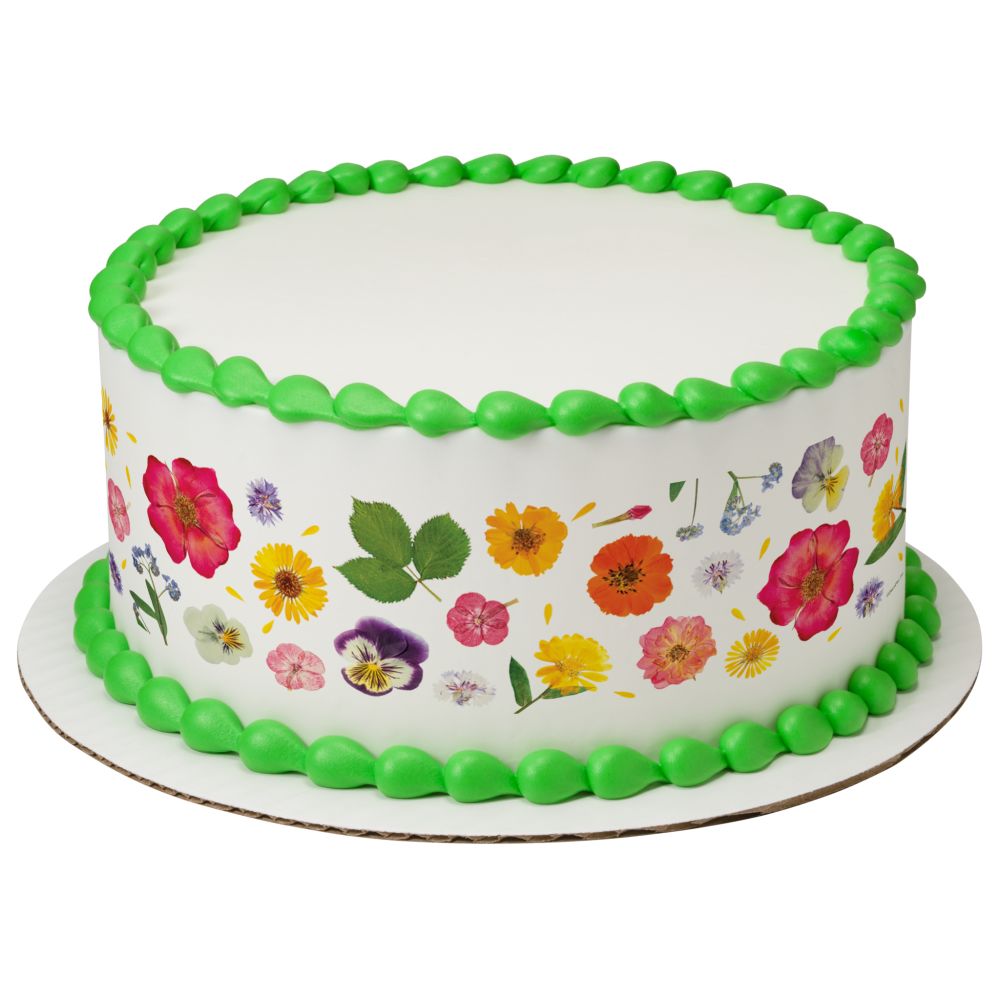 Image Cake Bright Pressed Flowers
