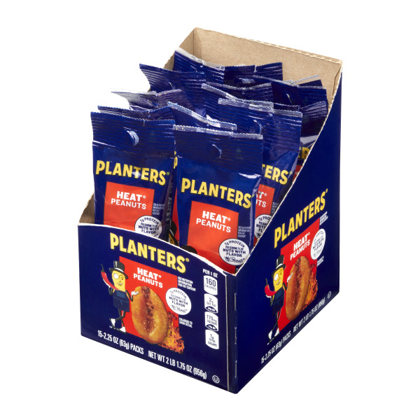 PLANTERS(r) Heat Peanuts 45/2.25oz . C1RP - Front Right Pallet/Display (Hi Res)