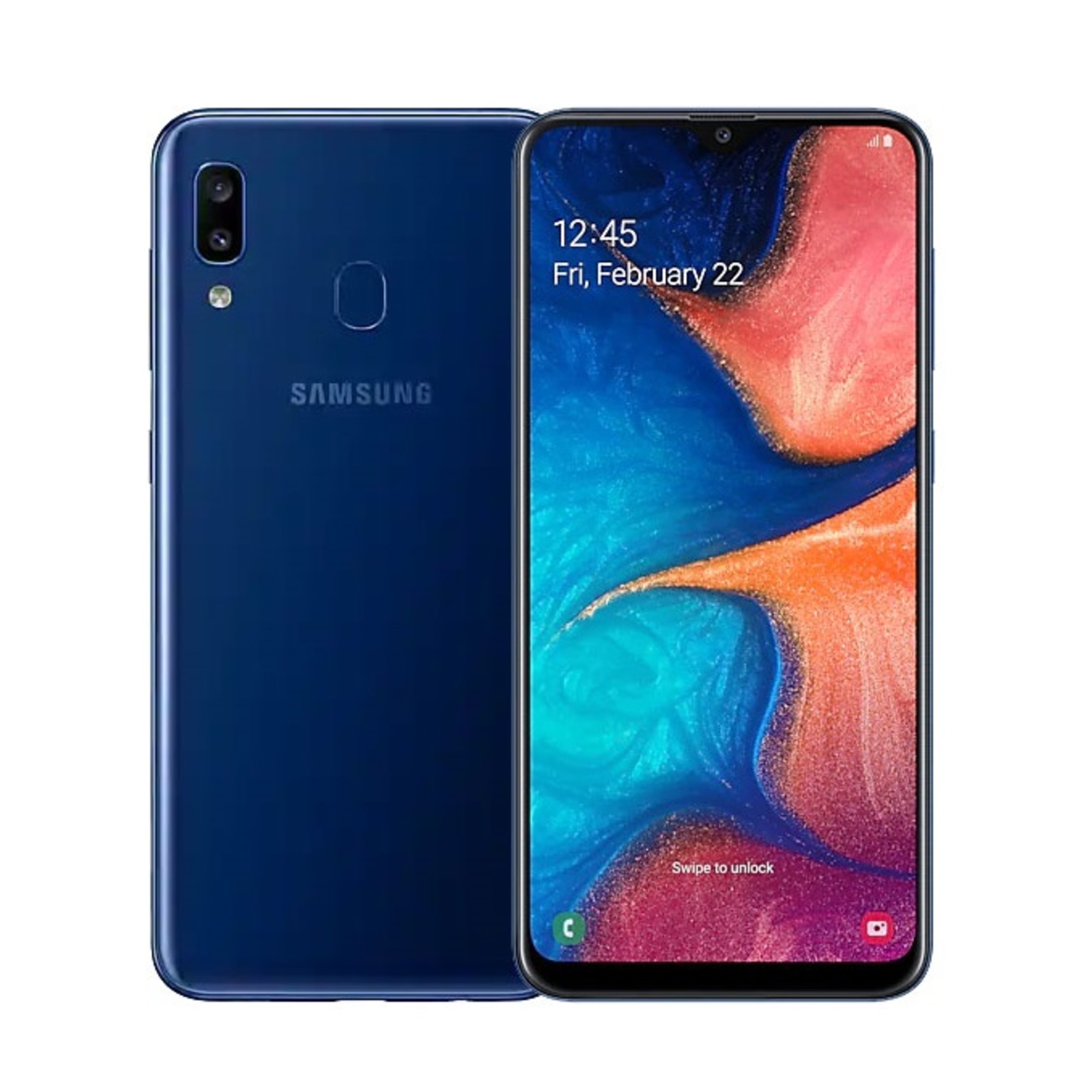 Samsung Galaxy A20 A205G 32GB Dual Sim Unlocked GSM Phone - Deep Blue