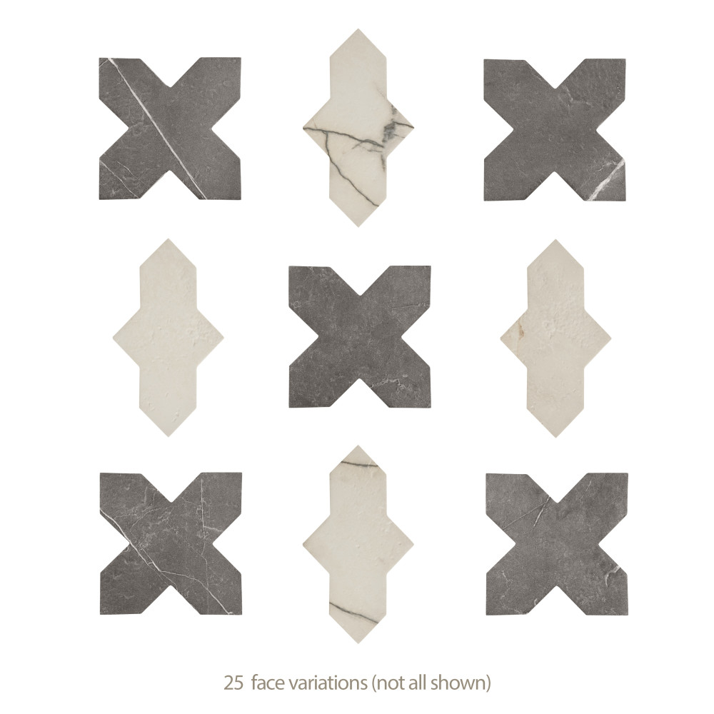 Istanbul Templar Shield Day with Night Cross 8-3/8 in. x 8-3/8 in. Porcelain Floor and Wall Tile