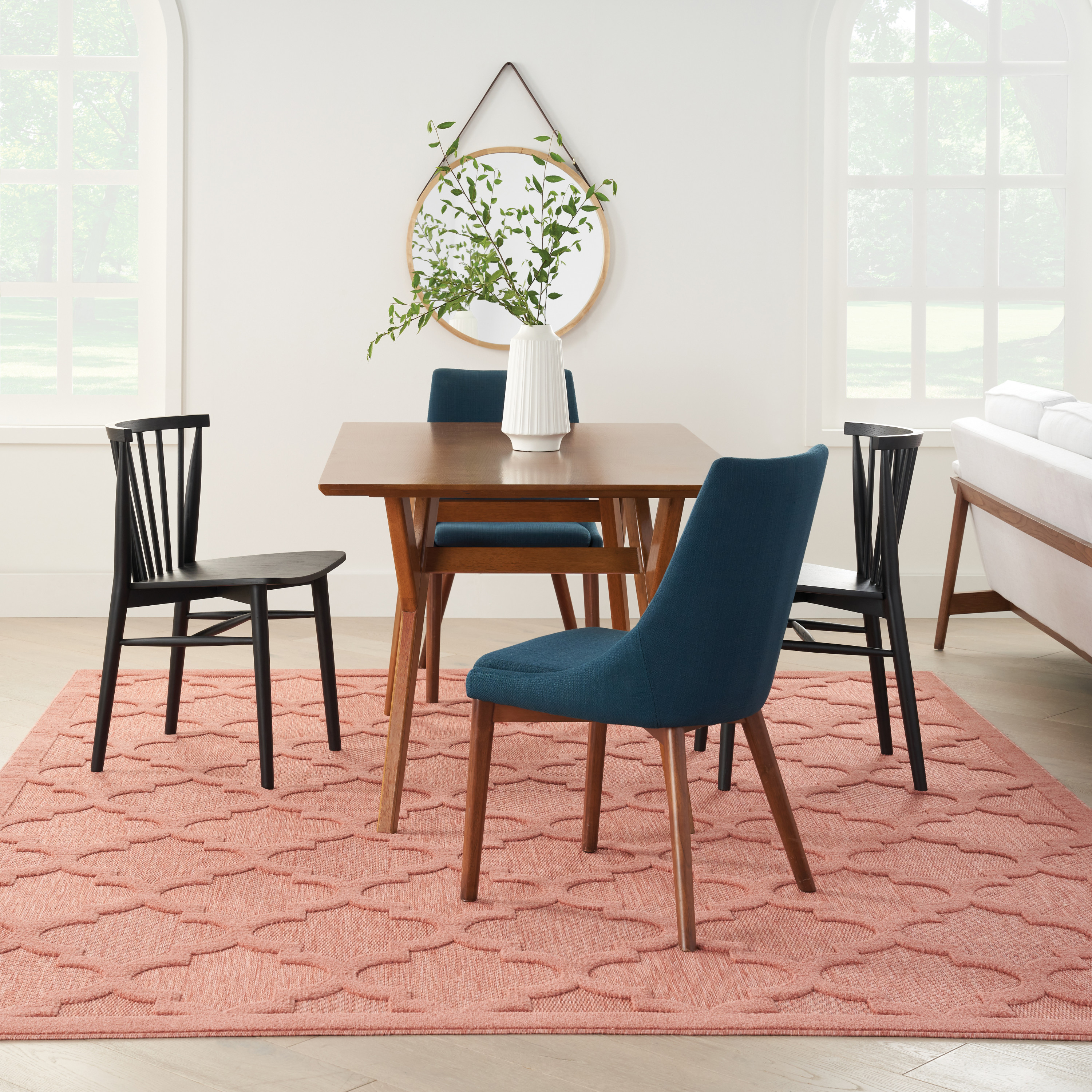 Nourison Easy Care 7' x 10' Coral Orange Modern Rug