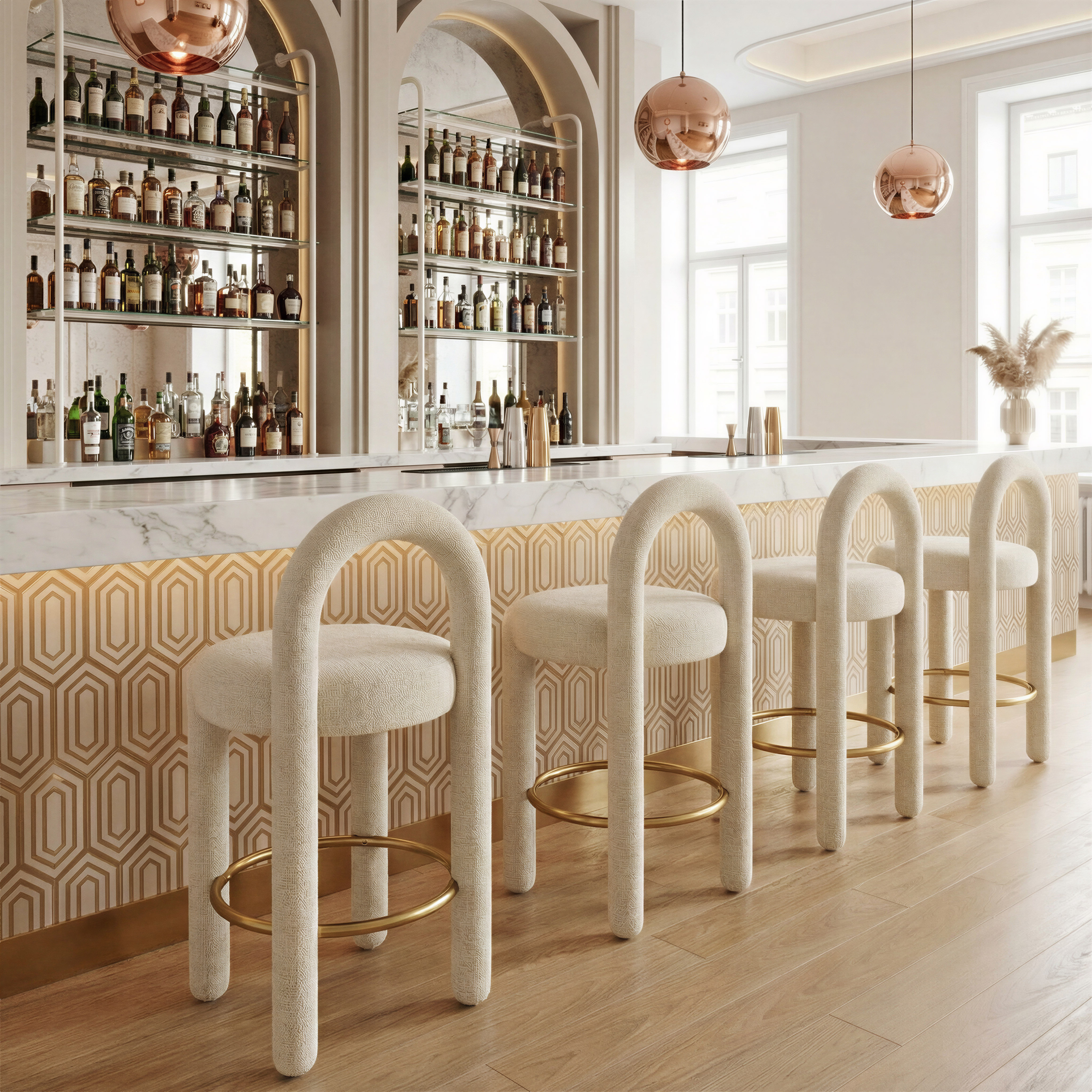 Curco Counter Stool (Set of 2) Beige product image