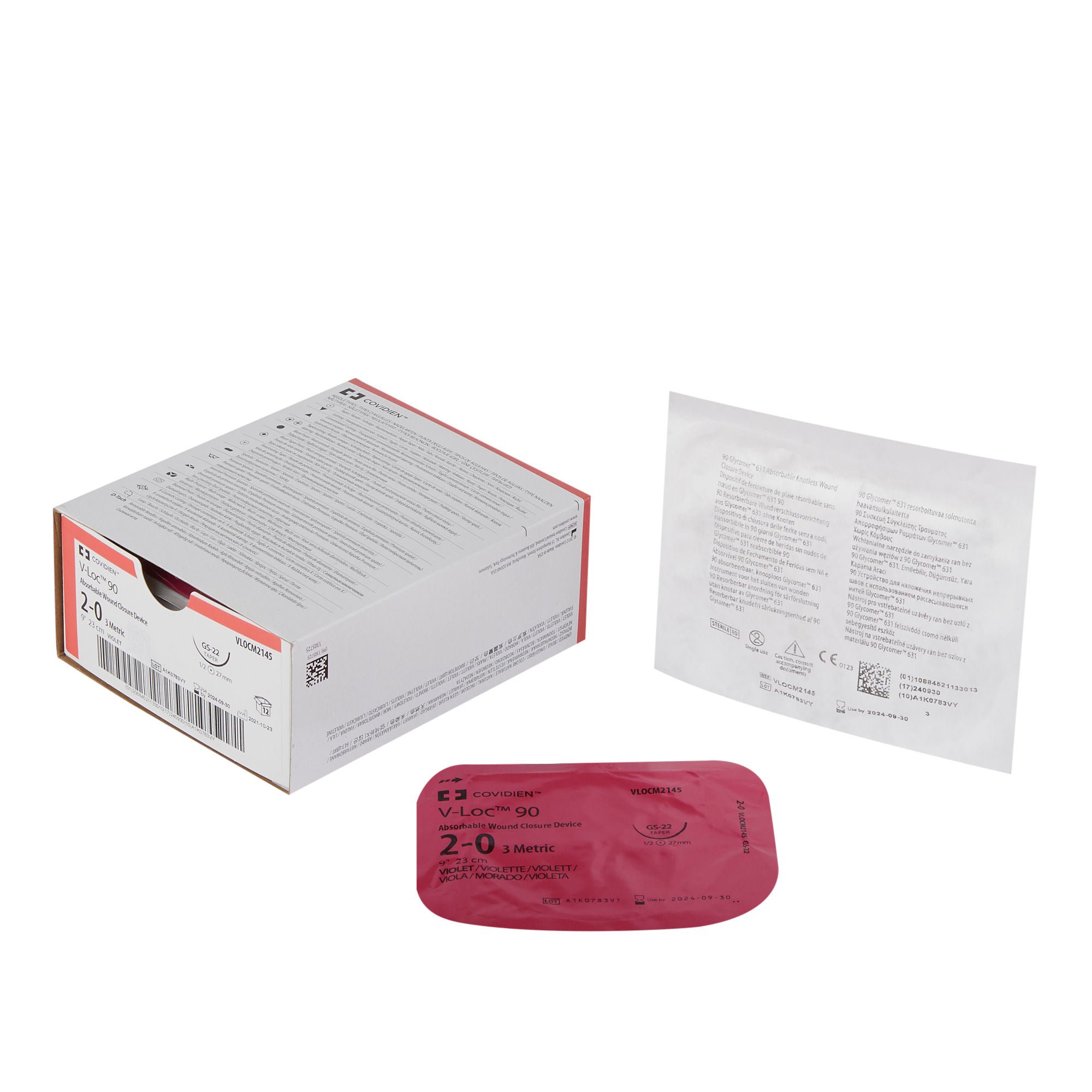 Medtronic MITG SUTURE, V-LOC 90 GS-22 TAPER 2-0 VIO 9" (12/BX)