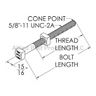 5/8 in. X 14 in. Square Head Machine Bolt With Nut