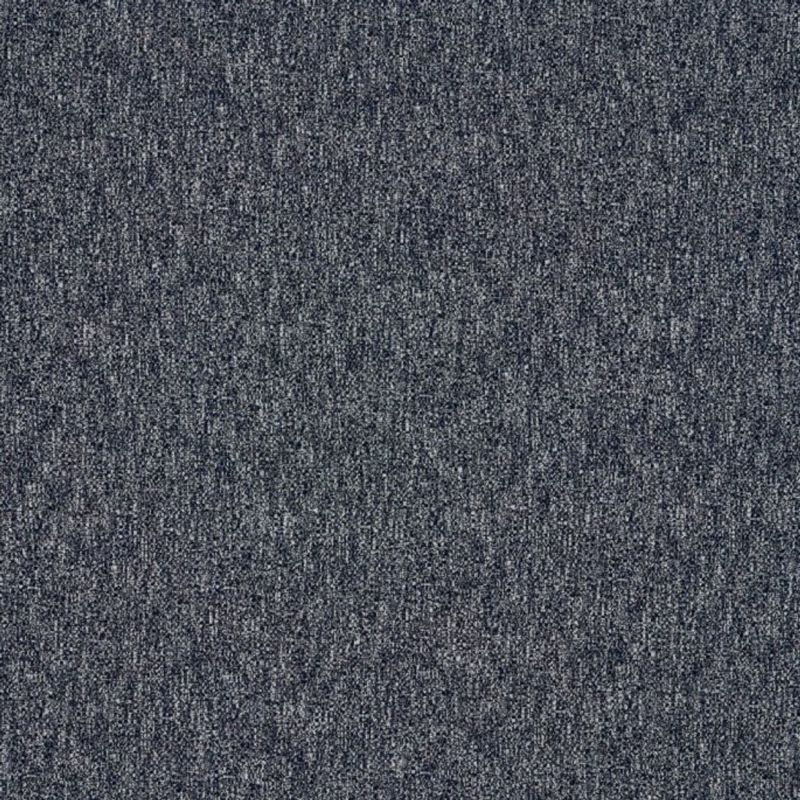 Dark gray, tightly woven loop-pile carpet (textured grid pattern) lying flat, covering a surface; close-up detail in even indoor lighting, showing speckled fibers and subtle vertical striations.