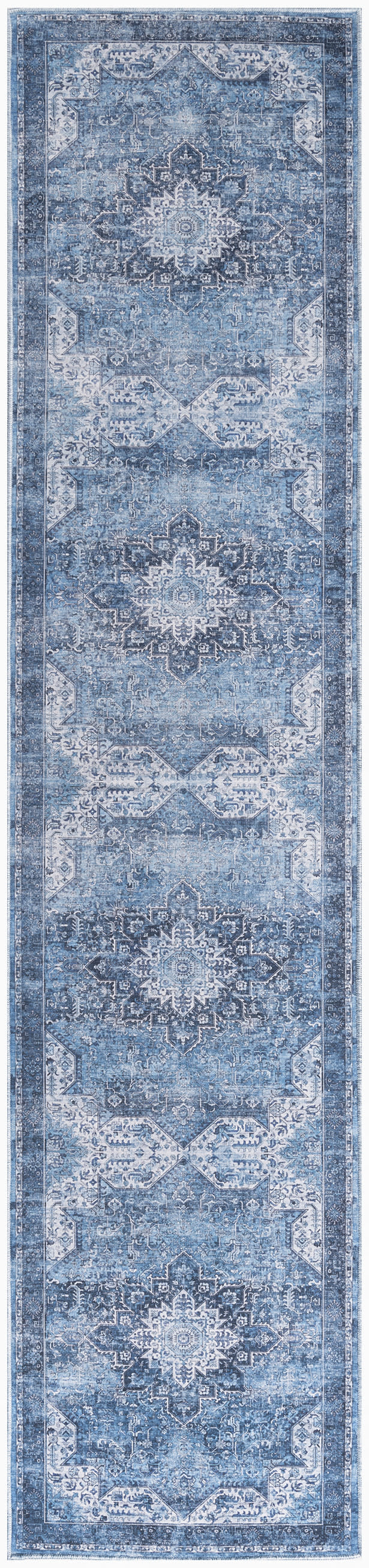 Nourison Nourison Washables 2'2" x 8' Blue Vintage Indoor Rug