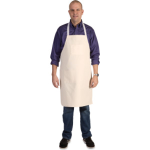 Full Length Adult Cotton Apron, Tan, 34" x 24", 1 Piece