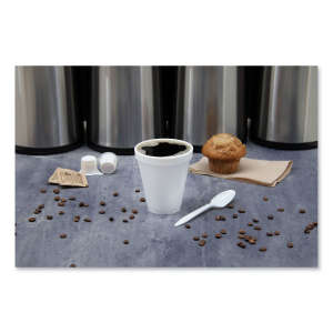 Dart, Hot or Cold Insulated Foam Drink Cups, 12 oz, Squat, White