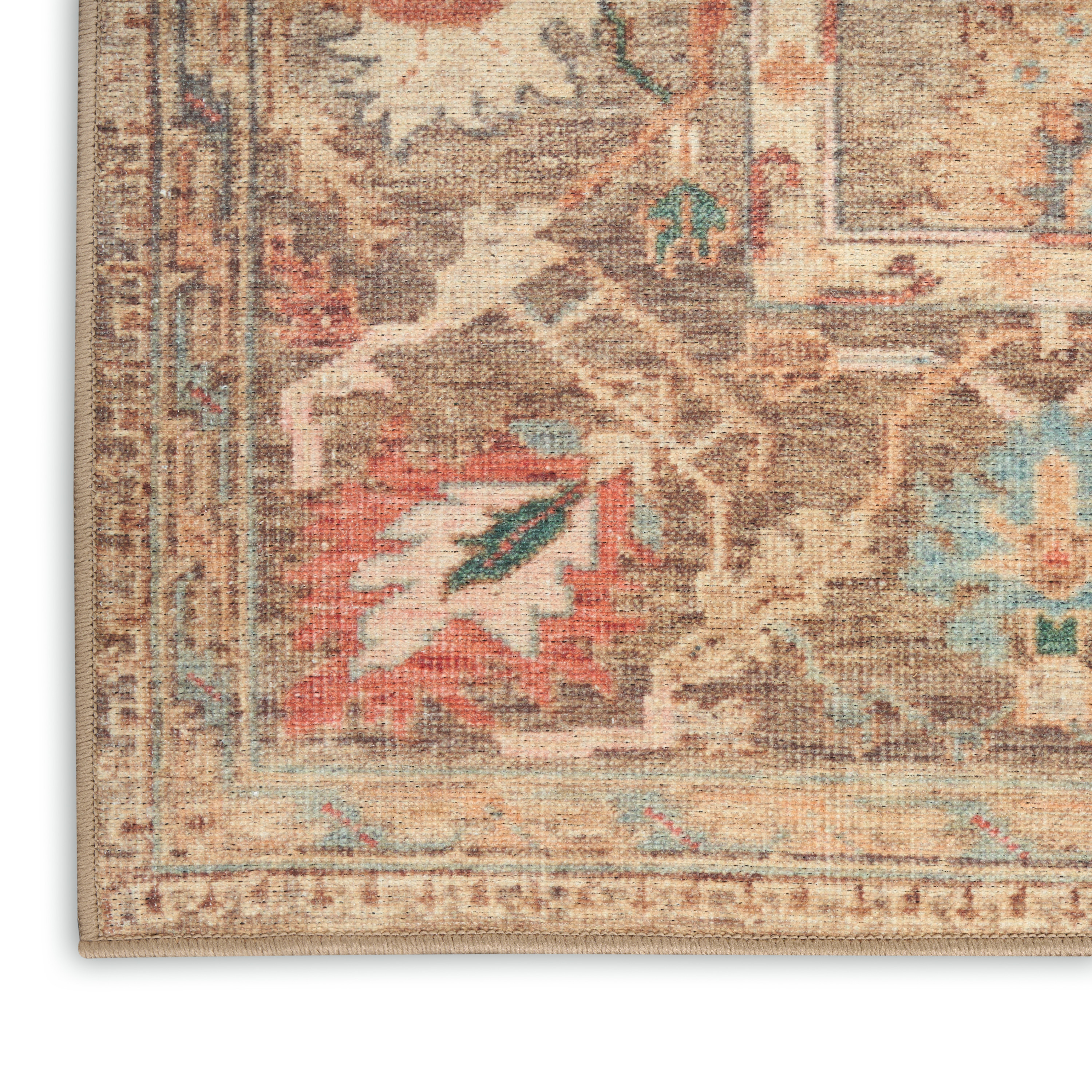 Nourison Vintage Washables 5'3" x 7'3" Taupe Multicolor Vintage Indoor Rug