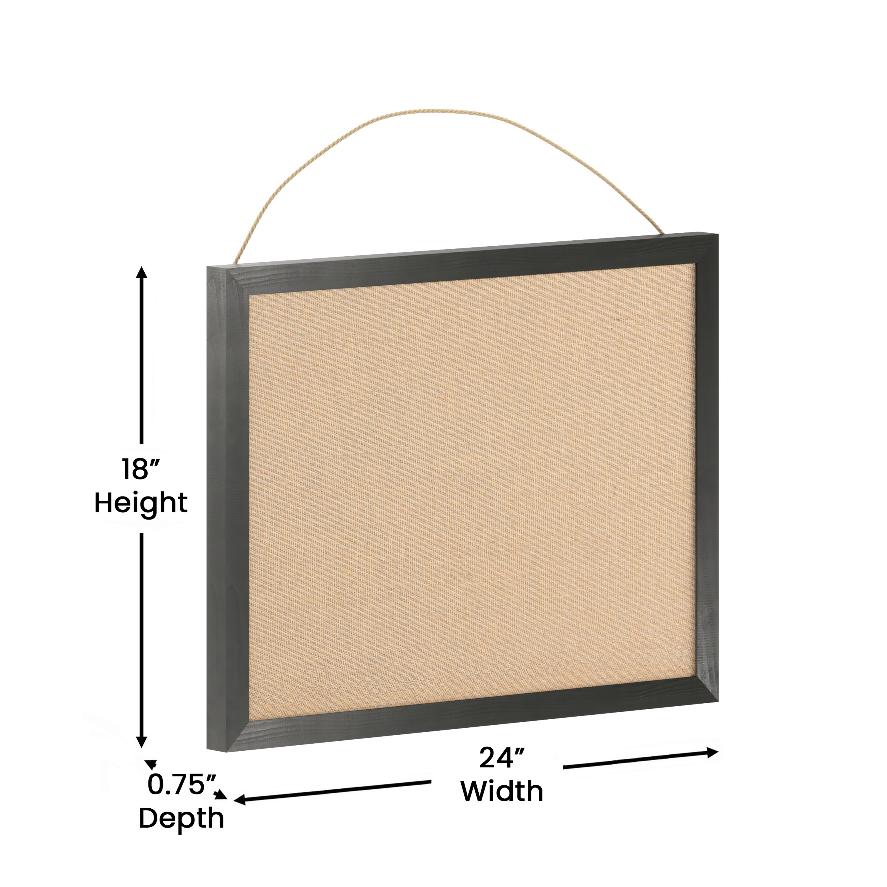 Juno Rustic Wall Mount Linen Board with Wood Push Pins, for Home, School or B... - Picture 18 of 25
