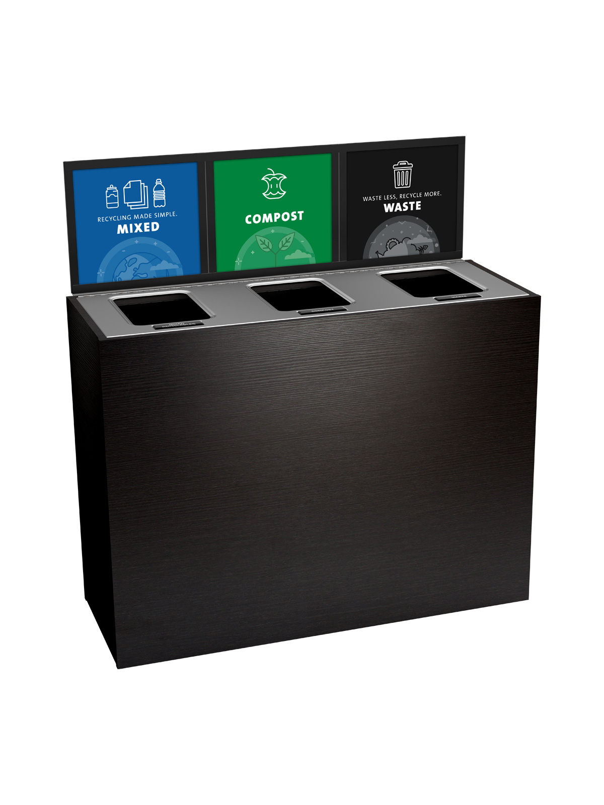 ARISTATA – Triple – Kit – Mixed Recyclables-Compost-Waste – Full – Western Breeze