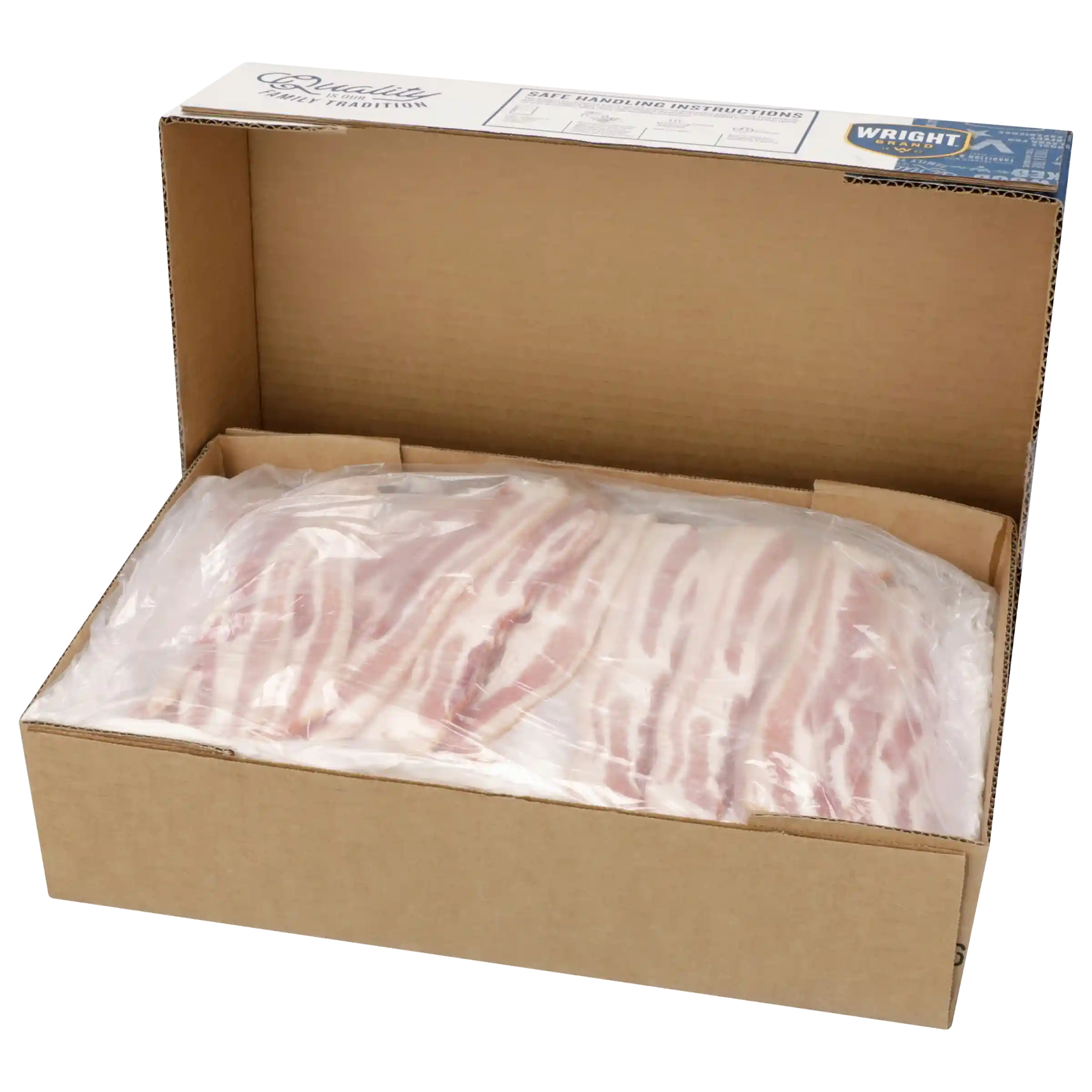 Wright® Brand Naturally Hickory Smoked Thick Sliced Bacon, Flat-Pack®, 15 Lbs, 10-14 Slices per Pound, Frozen_image_31