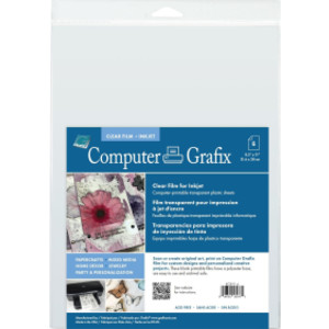Clear Inkjet Film Sheets, 8.5" x 11", 6-Pack