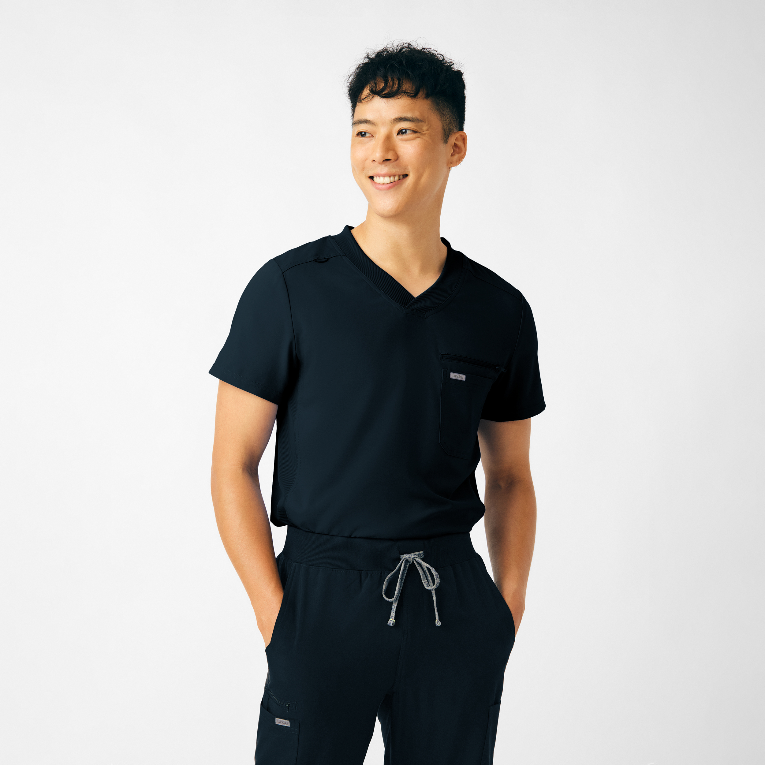 Landau Forward Men&#8216;s 2-Pocket V-Neck Scrub Top-Landau