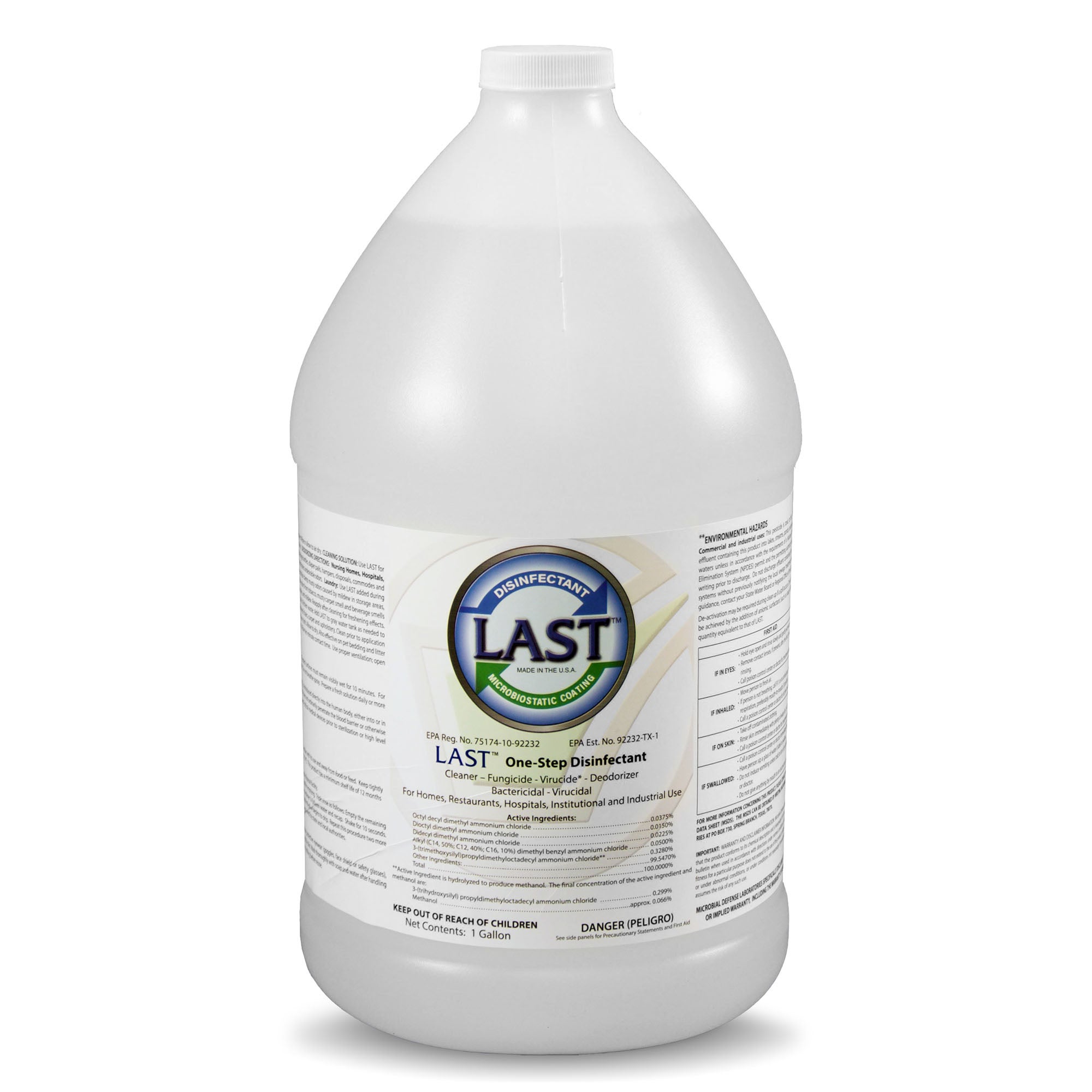 Surface Disinfectant Cleaner Last™ Microbiostatic Bactericidal Manual Pour Liquid 1 gal. Bottle Scented NonSterile